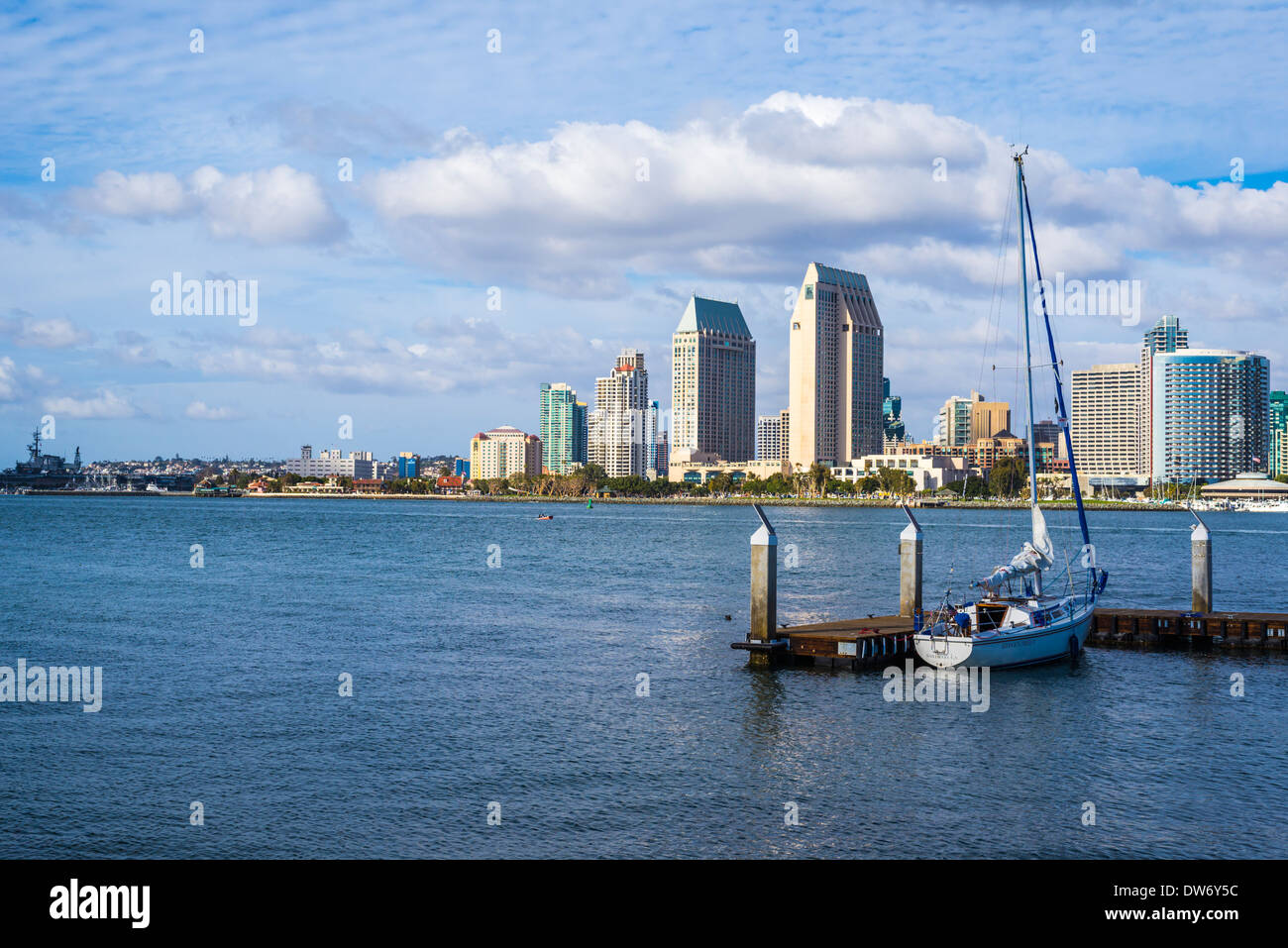 San Diego Skyline und den Hafen. Fotografiert von Coronado, Kalifornien, USA. Stockfoto