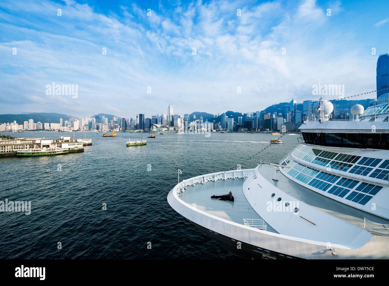 Hong Kong Skyline bei Nacht Stockfoto