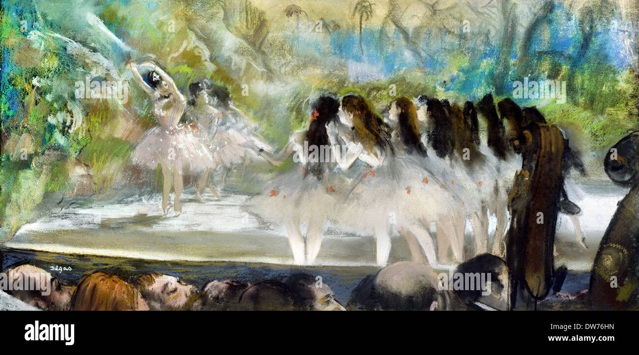 Edgar Degas, Ballett an der Paris Opera 1877-Öl auf Leinwand. Art Institute of Chicago, USA. Stockfoto