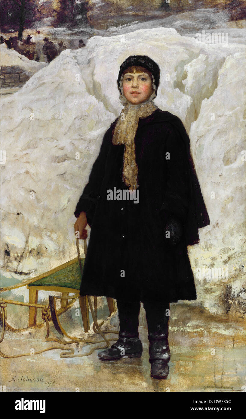 Eastman Johnson, Porträt von einem Kind 1879 Öl auf Leinwand. Brooklyn Museum, New York City, USA. Stockfoto