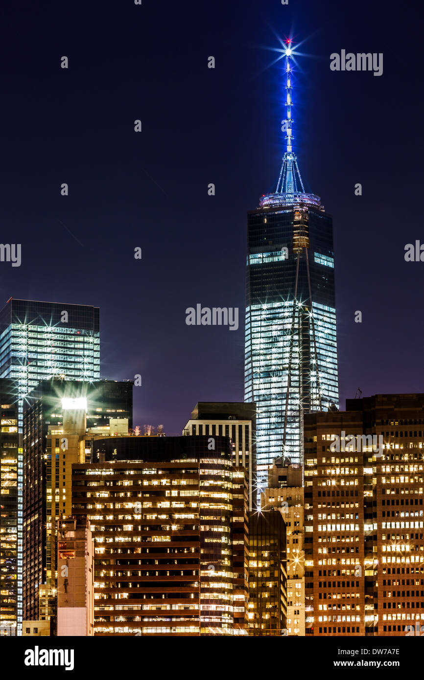 One World Trade Center (aka Freedom Tower) der höchste Wolkenkratzer in New York und der westlichen Hemisphäre Stockfoto