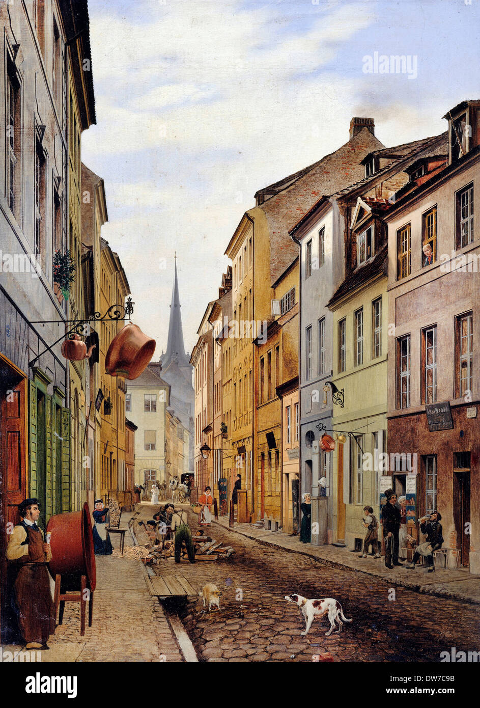 Eduard Gaertner, The Parochialstrasse in Berlin 1831 Öl auf Leinwand. Alte Nationalgalerie, Berlin, Deutschland. Stockfoto