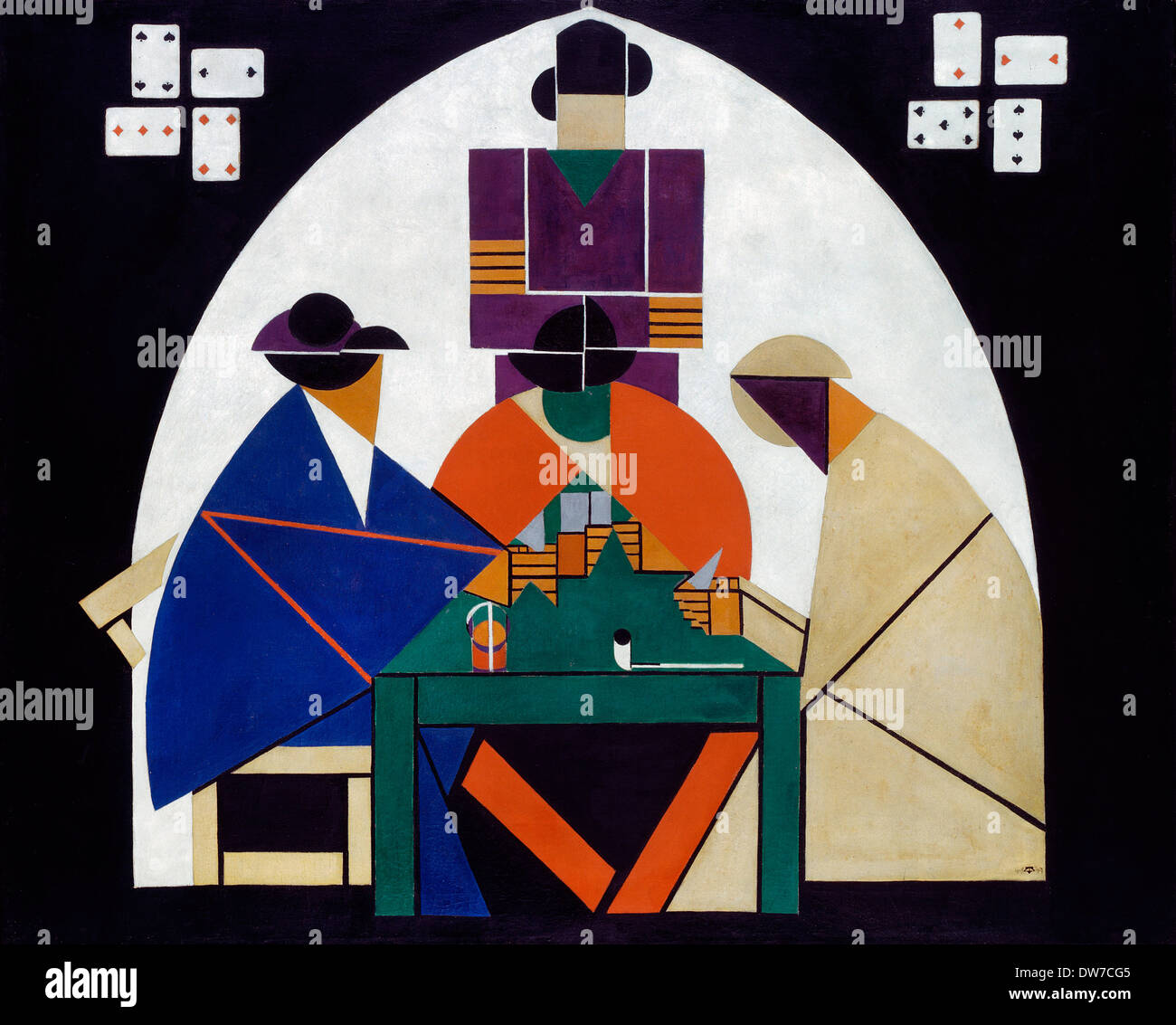 Theo van Doesburg, Kartenspieler 1916-1917 Öl und Tempera auf Leinwand. Gemeentemuseum Den Haagm, den Haag, Niederlande. Stockfoto