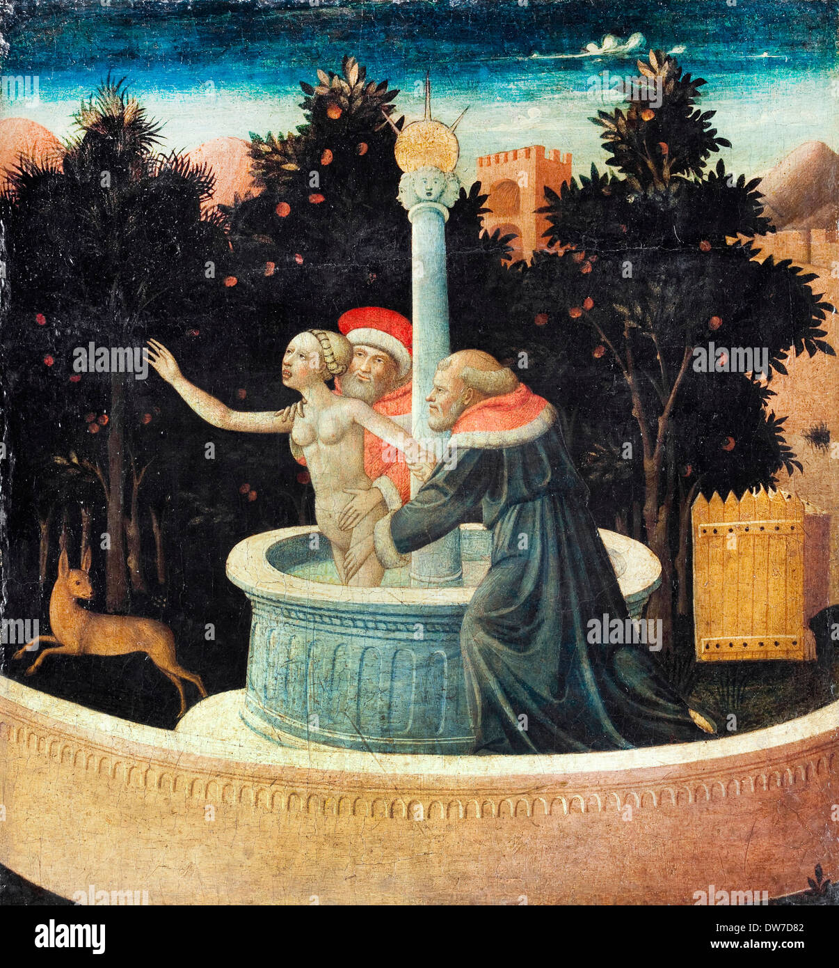 Domenico di Michelino, Susanna und die ältesten 1460-1475-Öl auf Holz. Zimmerli Kunstmuseum an Rutgers University, New Brunswick, Stockfoto