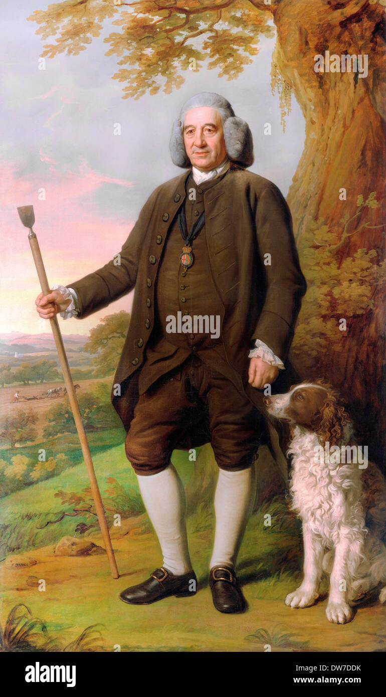 Nathaniel Dance-Holland, Thomas 'Sense' Browne 1775 Öl auf Leinwand. Yale Center for British Art, New Haven, USA. Stockfoto