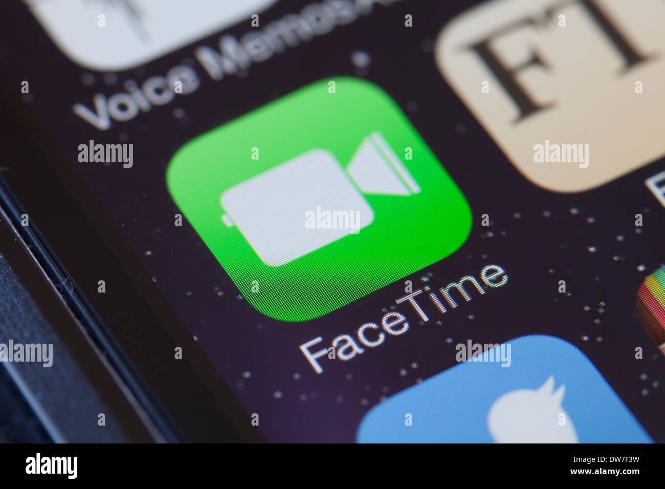 FaceTime-app-Symbol auf dem Handy. Stockfoto