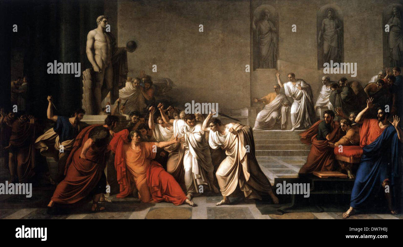 Tod von Julius Caesar, Morte di Giulio Cesare, Ermordung von Julius Caesar Stockfoto