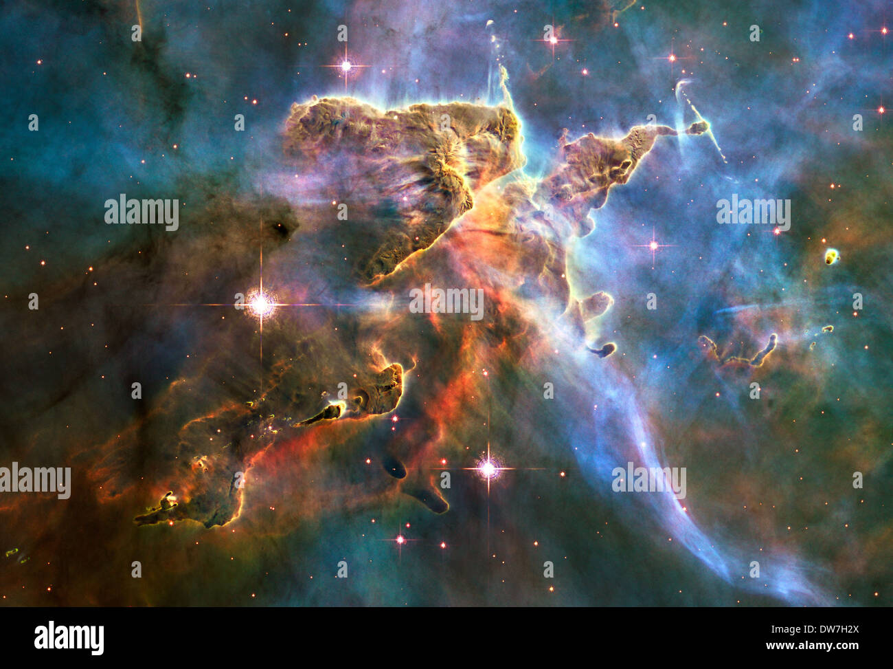 Carina Nebula Galaxie, NASA Hubble-Bild der Carina-Nebel Galaxy Stockfoto