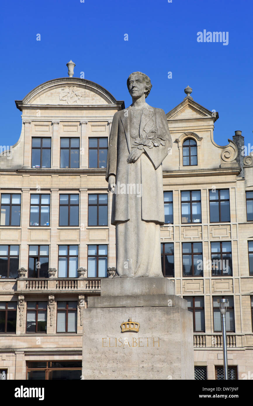 Denkmal für Elisabeth von Bayern, Königin von Belgien in Brüssel, Belgien Stockfoto