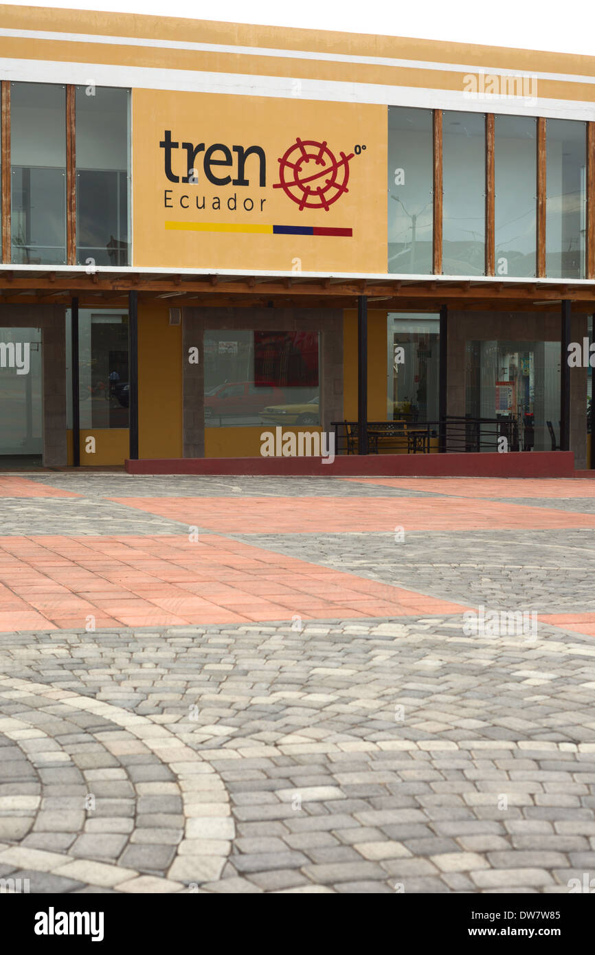 Der Bahnhof in Riobamba in Ecuador, wo die Fahrt in die Nariz del Diablo (Teufelsnase beginnt) Stockfoto