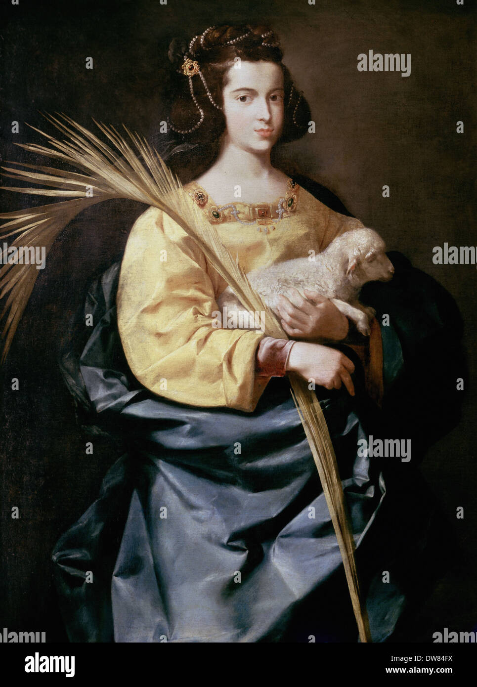 Francisco de Zurbarán - St.-Agnes - Museo Thyssen Bornemisza Madrid Stockfoto