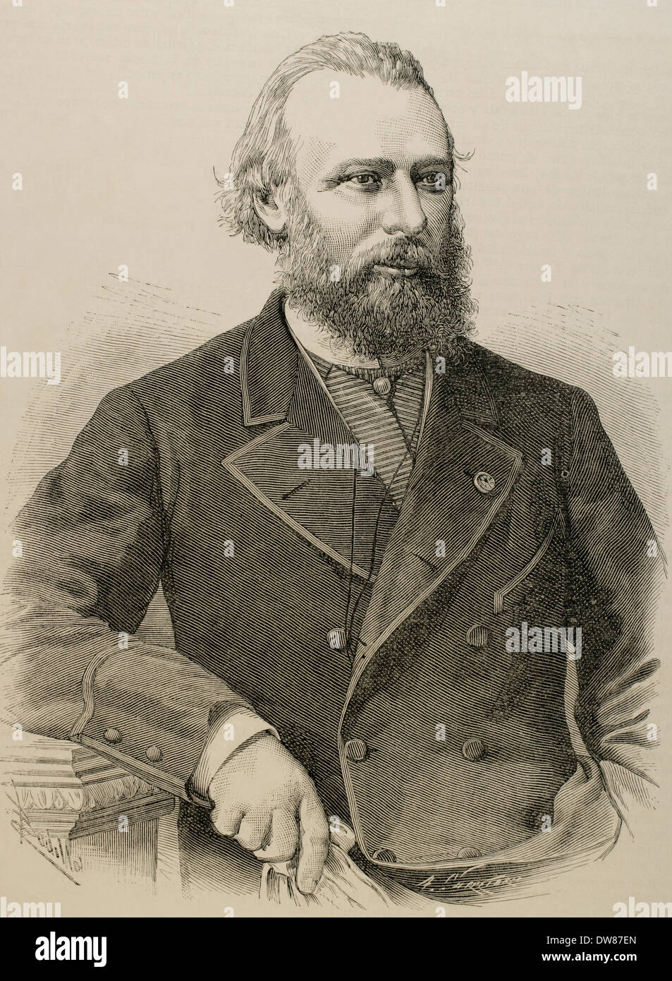 Édouard René Lefebvre de Laboulaye (1811-1883. Französischer Jurist, Dichter, Autor und Aktivist der Anti-Sklaverei. Gravur. Stockfoto