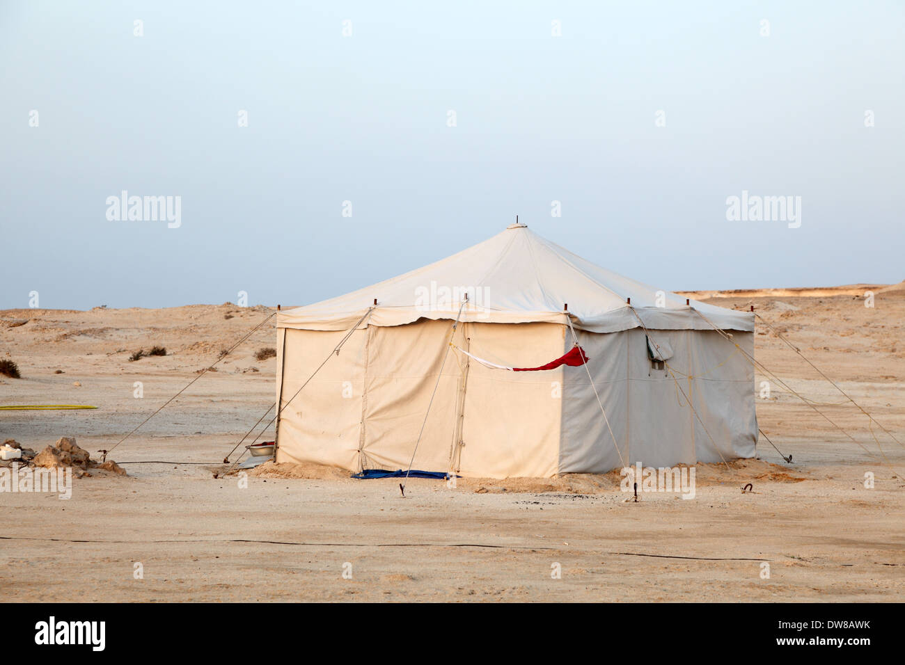 Beduinen-Zelt in der Wüste von Katar, Nahost Stockfoto