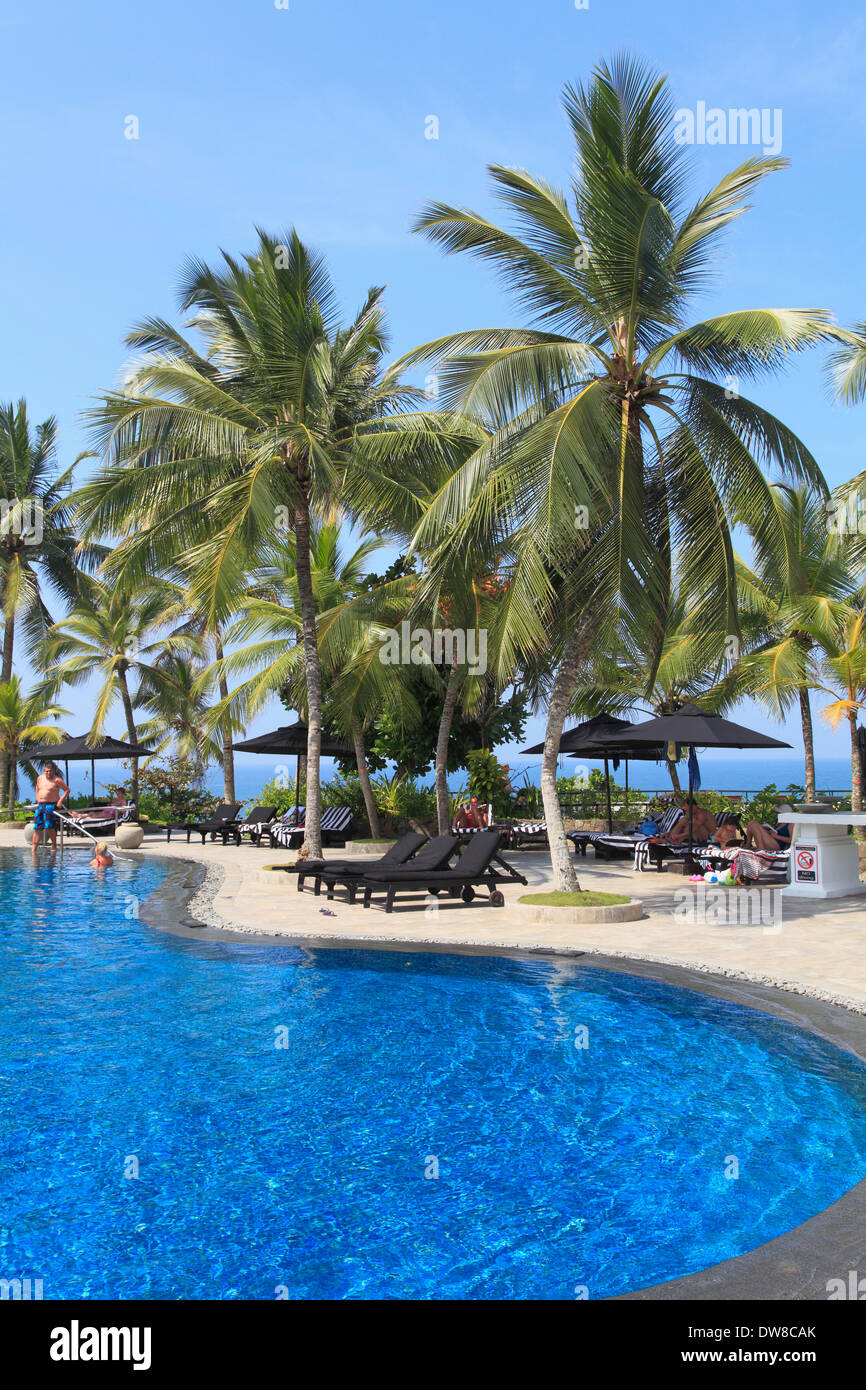 Sri Lanka, Bentota, Taj Exotica Hotel, Pool, Palmen, Stockfoto