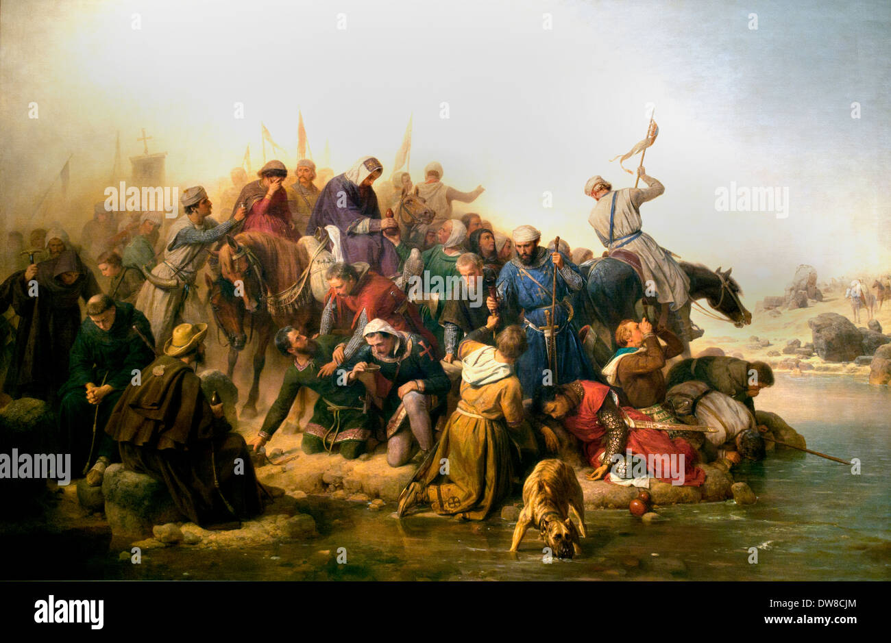 Die Kreuzfahrer in der Wüste 1863 Carl Friedrich Lessing 1808 - 1880 Stockfoto