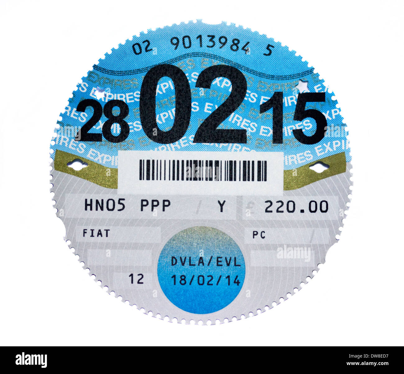 UK-Auto-Vignette Stockfoto