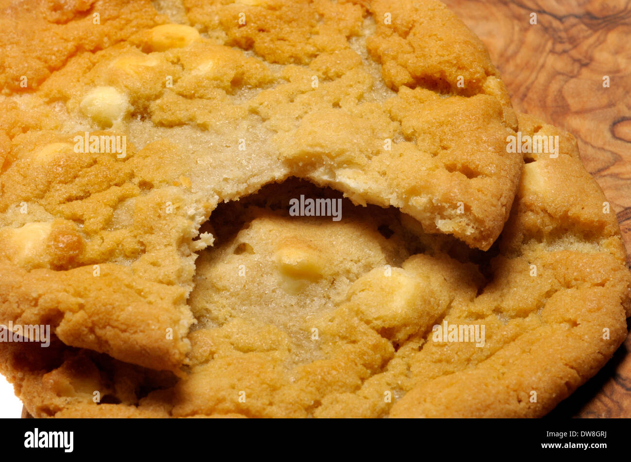 Weiße Schokolade cookies Stockfoto