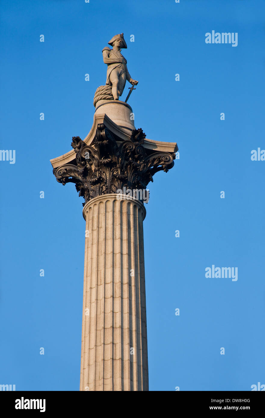 Die Nelsonsäule, Admiral Horatio Nelson Schlacht von Trafalgar Stockfoto