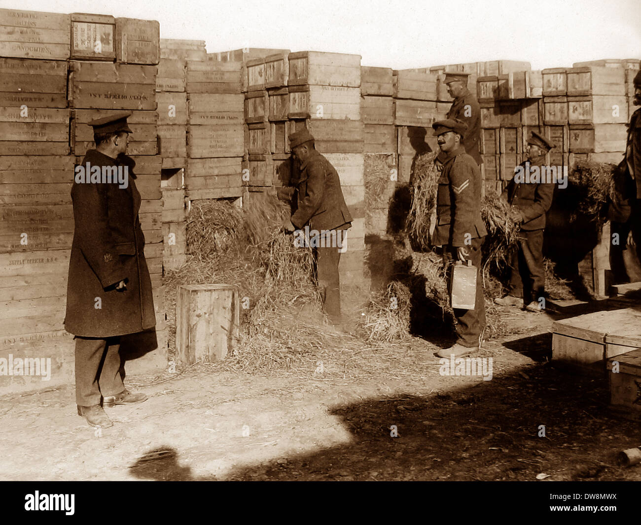 WW1 Gallipoli britische Soldaten evakuieren wird vorbereitet Stockfoto