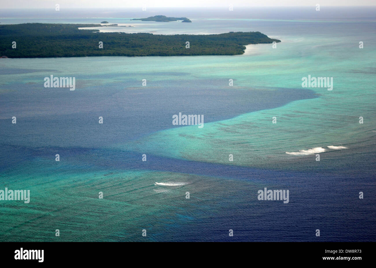 Luftaufnahme der Insel Wallis oder Uvea, Wallis und Futuna, Südpazifik Stockfoto