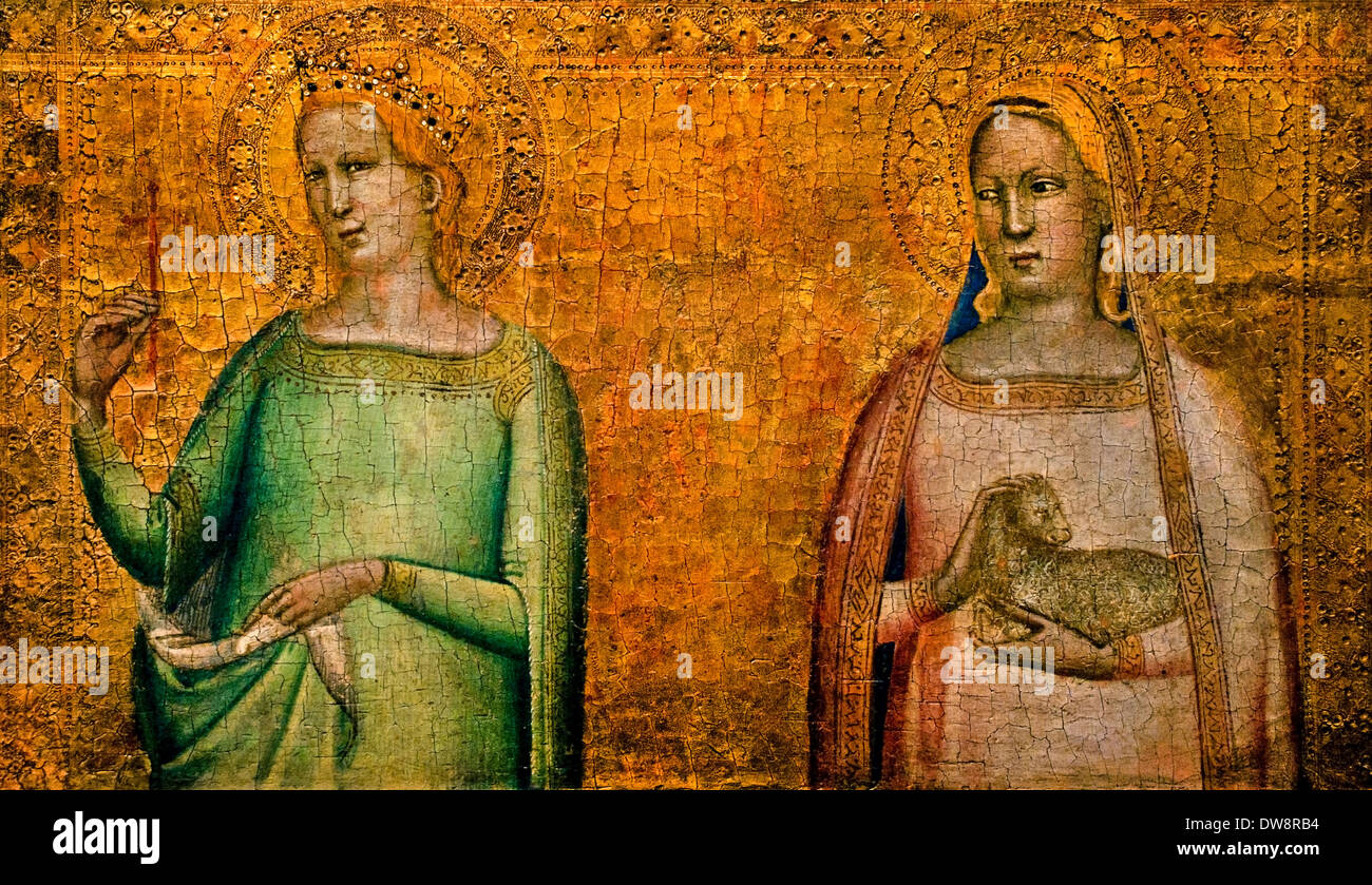 Margarethe und Saint Agnes 1505-1510 Bernardo Daddi (1290-1350) Italien Italienisch Stockfoto