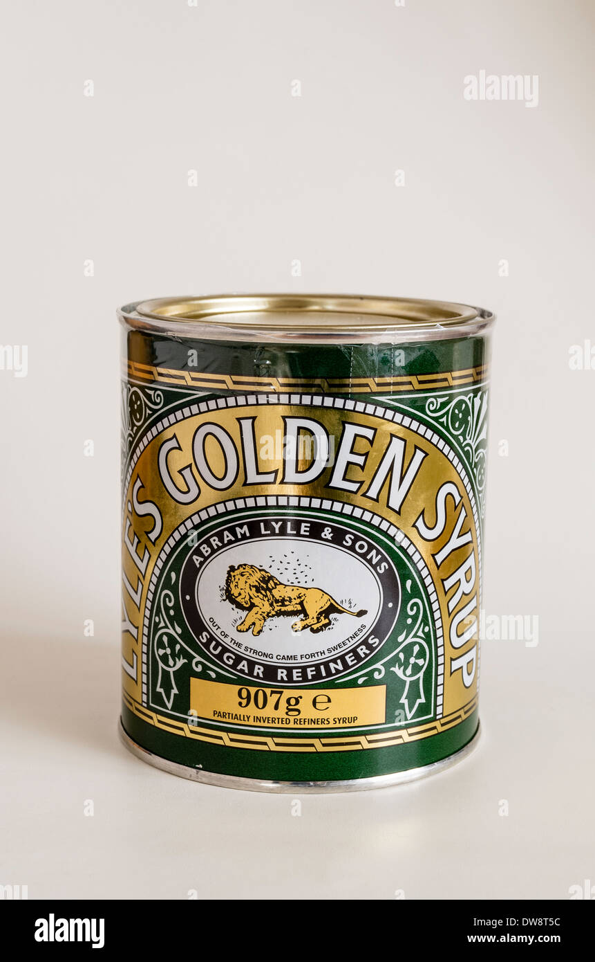 Ungeöffnete Dose Tate and Lyle Golden Sirup in UK Stockfoto