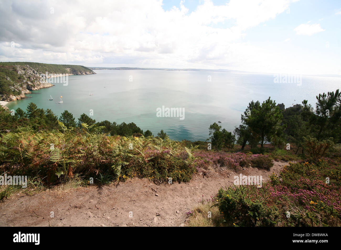 Blick auf das ruhige Meer Stockfoto