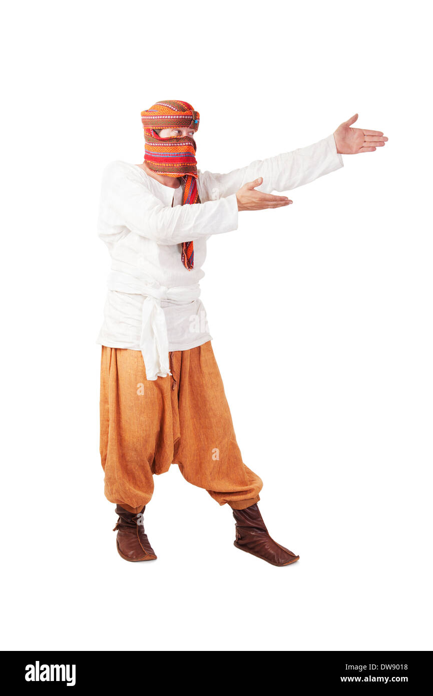 Orient Bauer tragen in nationale Kleidung isoliert Stockfoto