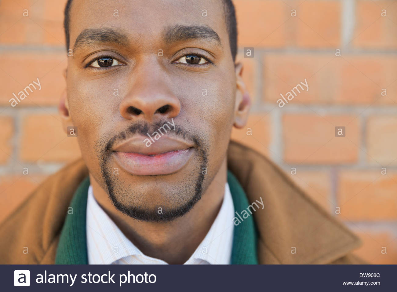 Close-up Portrait von Mann mit Spitzbart Stockfoto