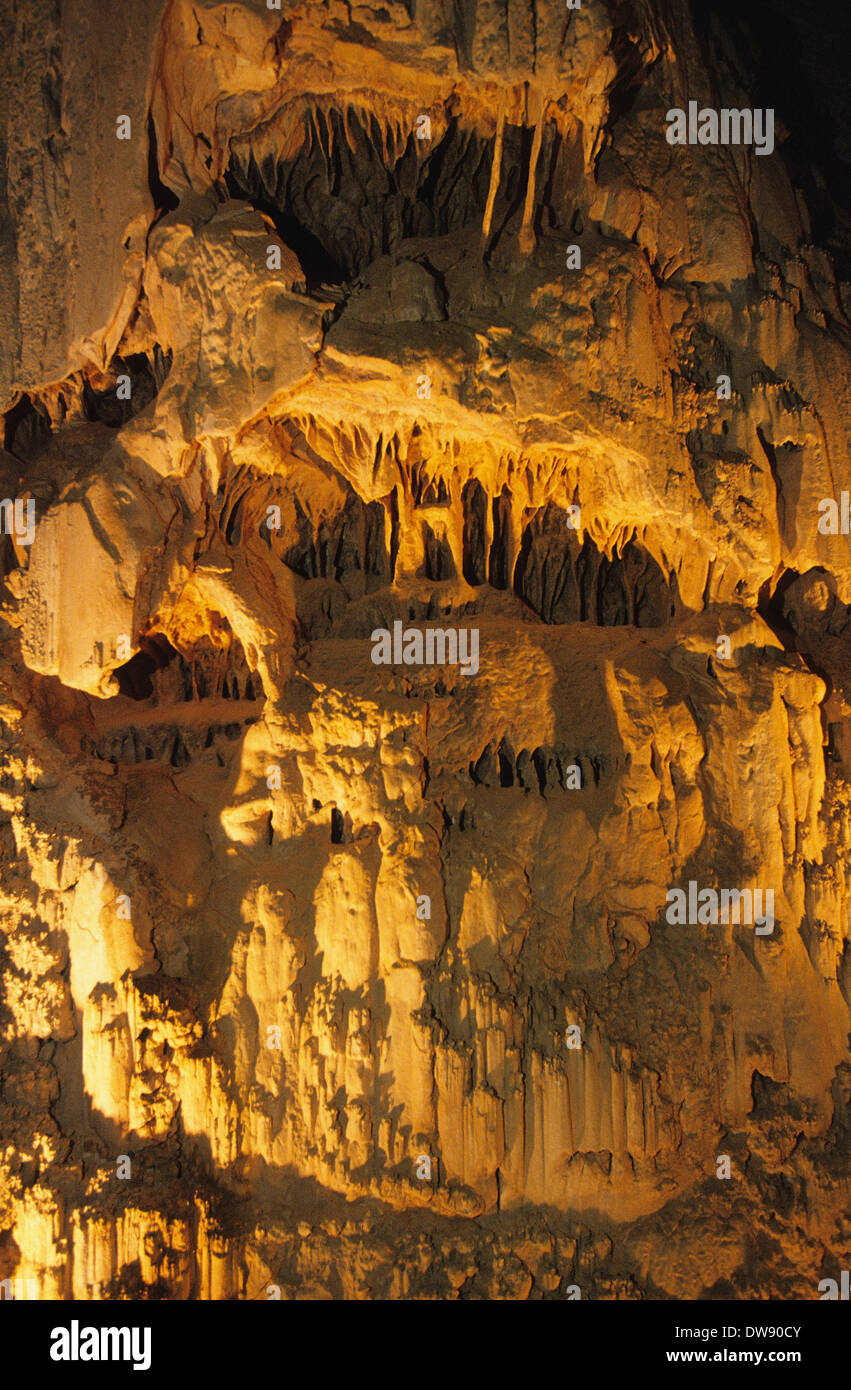 Elk248-2911 Kalifornien, Mojave National Preserve, Mitchell Höhlen, Korallen Rohre Bildung Stockfoto
