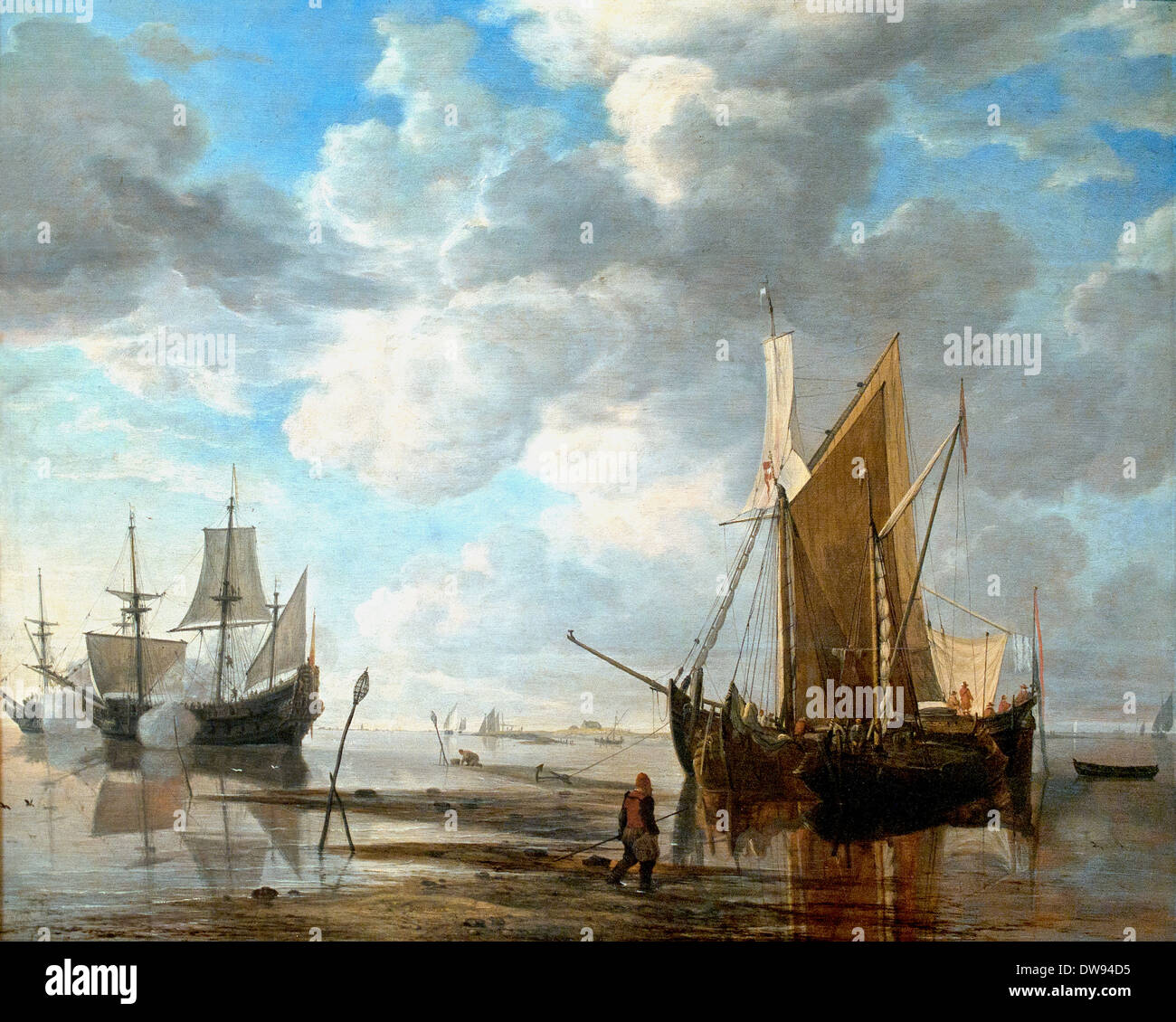 Bei Ebbe 1652 Simon de Vlieger (1600/1601-1653) Niederlande Niederlande Stockfoto