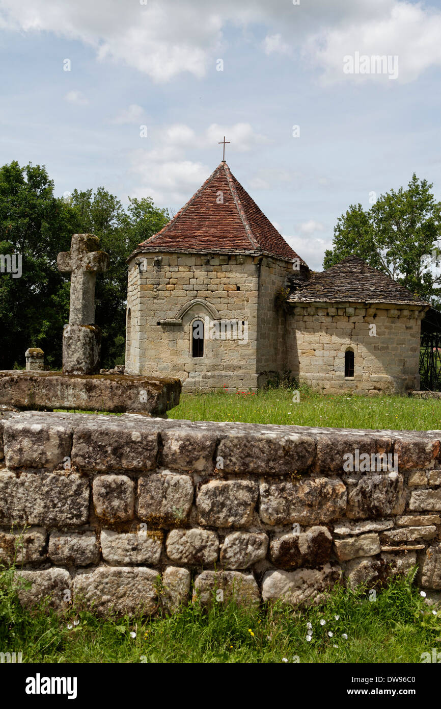 Kirche Saint-Hilaire De La Combe, Curemonte, Corrèze Abteilung, Region Limousin, Frankreich Stockfoto