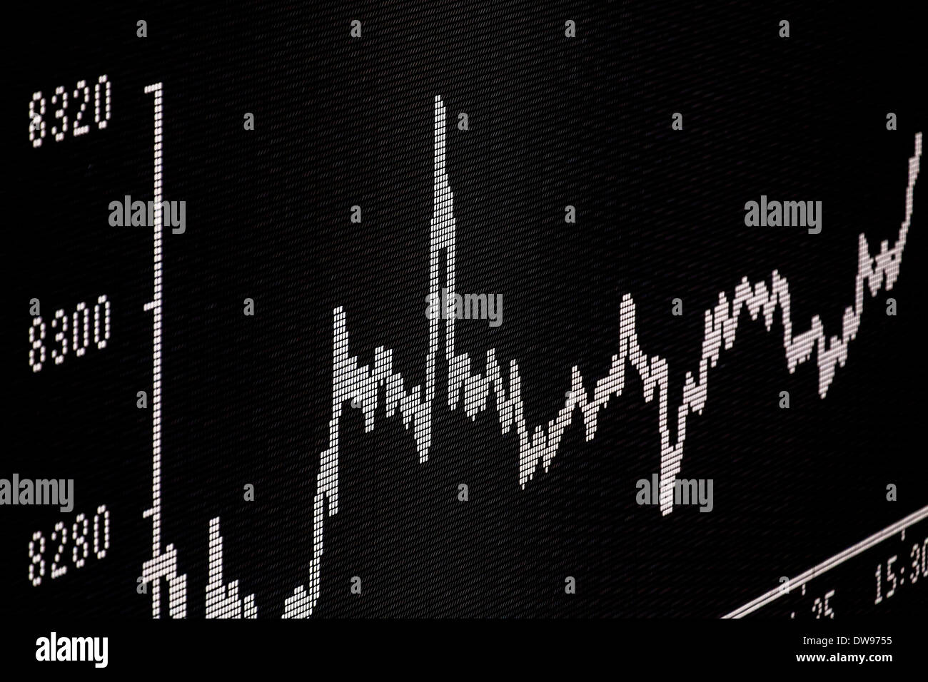 Handels Kammer des DAX auf dem Parkett der Frankfurter Börse, Deutsche Börse AG, Frankfurt Am Main, Hessen Stockfoto
