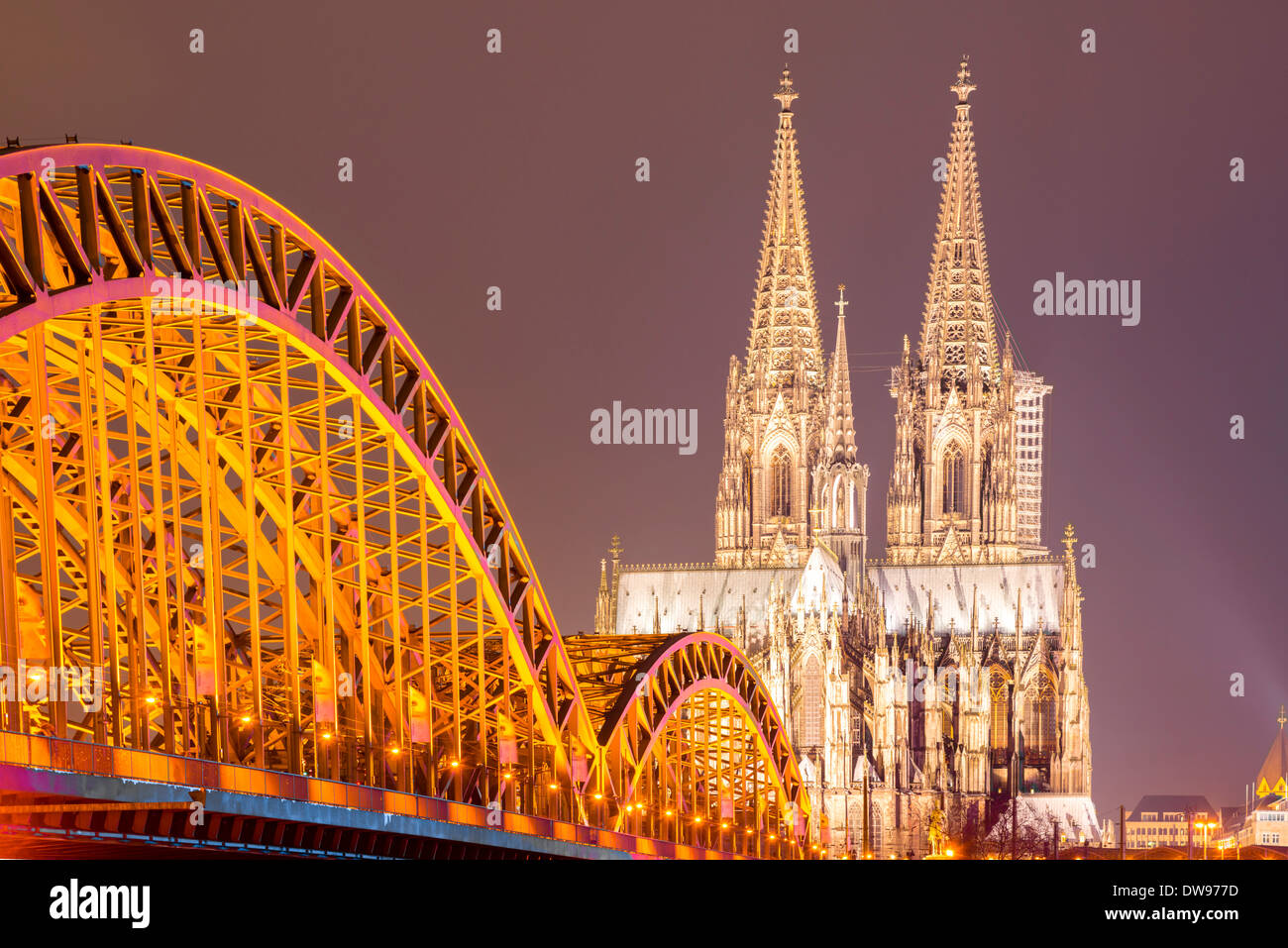 Hohenzollernbrücke, Kölner Dom, Köln, Rheinland, Nordrhein-Westfalen, Deutschland Stockfoto