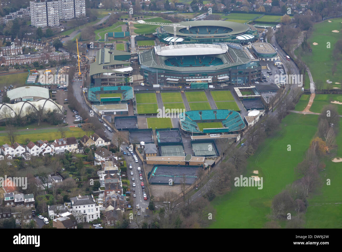 Luftbild zeigt die All England Tennis Club in Wimbledon Stockfoto