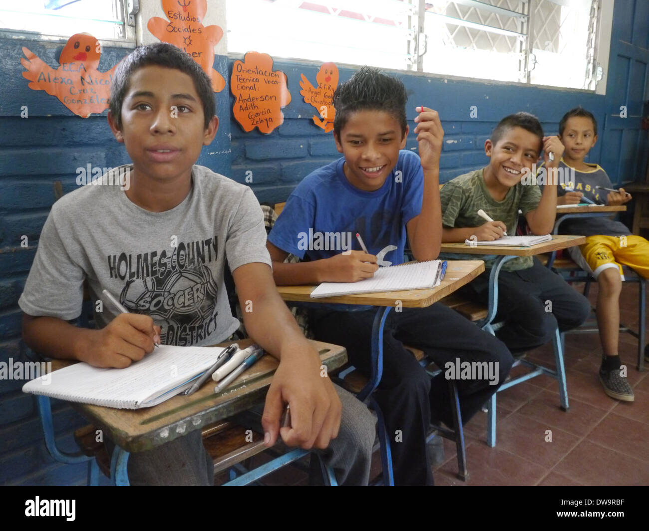 Nicaragua-FEDICAMP Projekte. In der Grundschule am Riita. Stockfoto