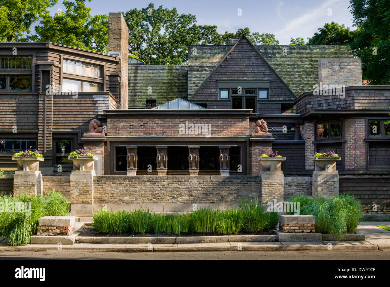 Frank Lloyd Wright Wohnhaus und Atelier Oak Park, Illinois Stockfoto