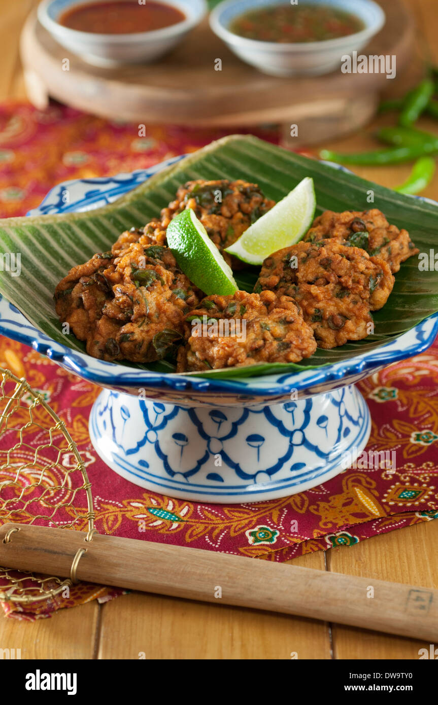 Thailändische Fischfrikadellen Thailand Essen Stockfoto