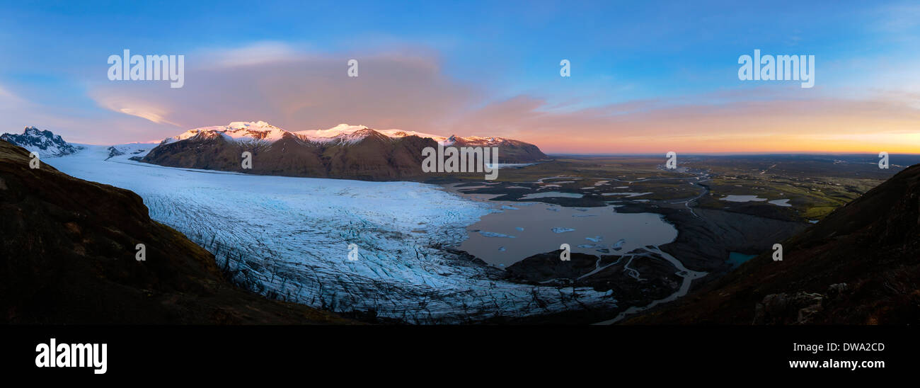 Skaftafell Gletscher, Freysnesi, Skaftafell, Skaftafell-Nationalpark, Island Stockfoto