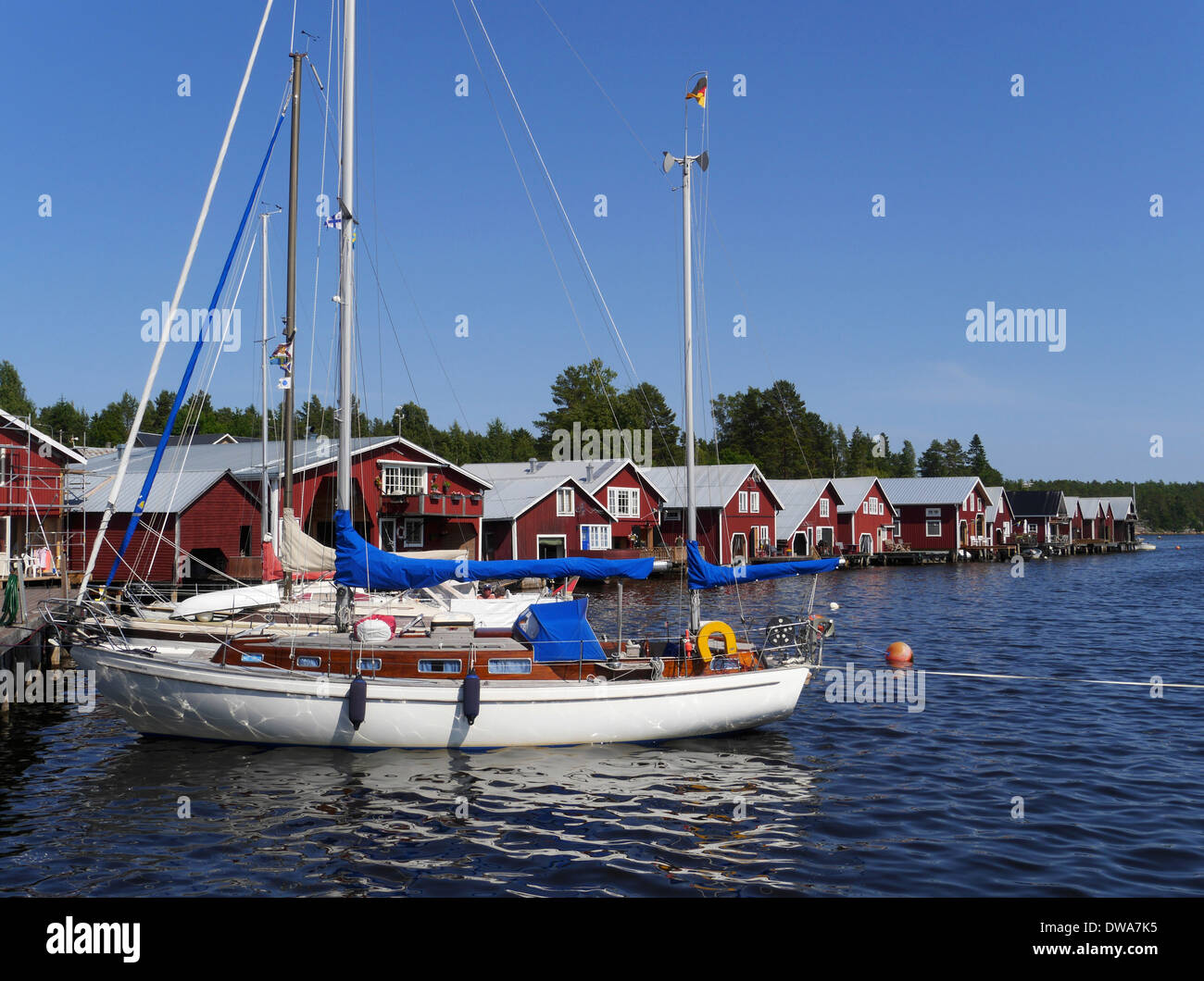 Mellanfjärden, Gävleborgs Län, Hälsingland, Schweden, Stockfoto