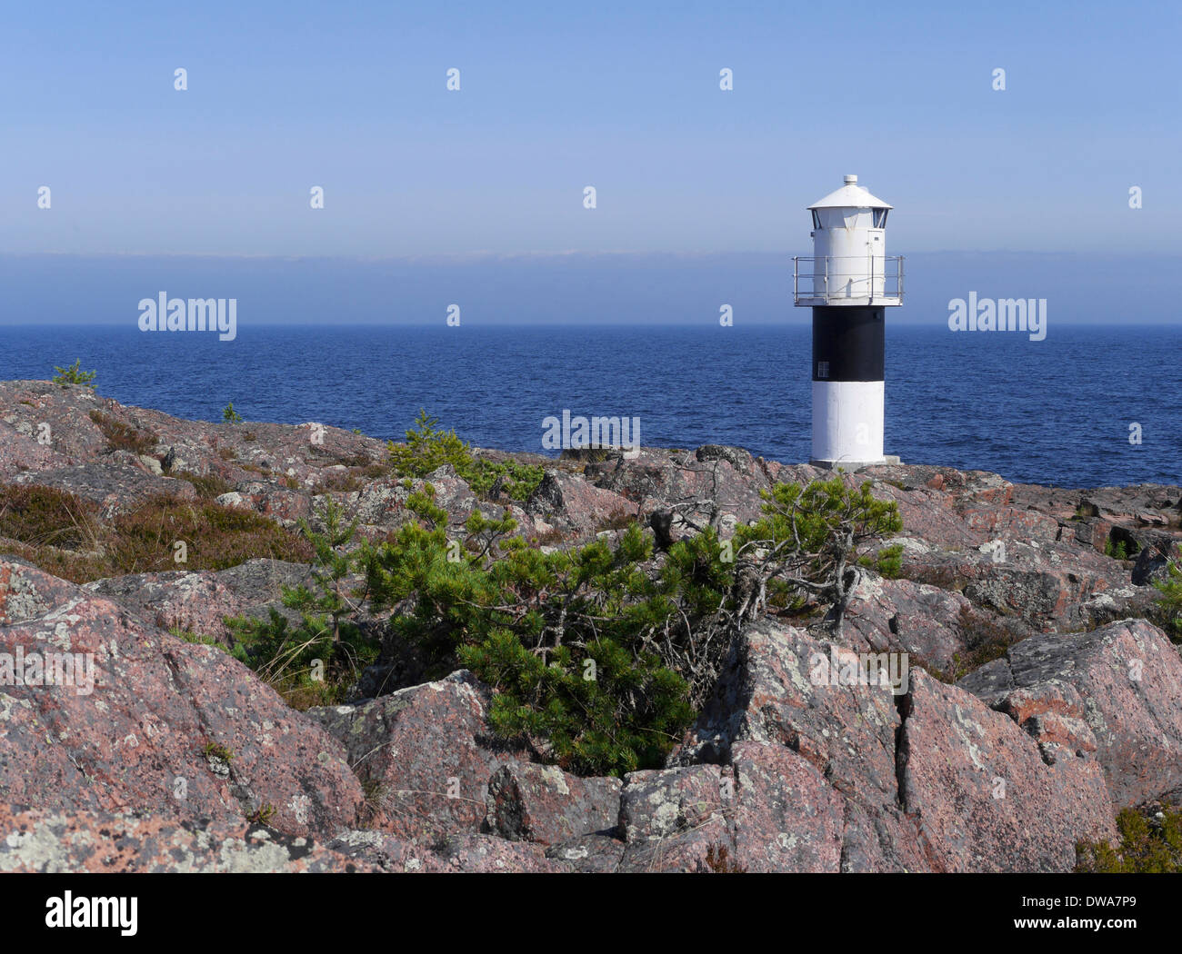 Ytternäsen Fyr, Höga Kusten, Västernorrlands Län, Bottnischer Meerbusen, schweden Stockfoto