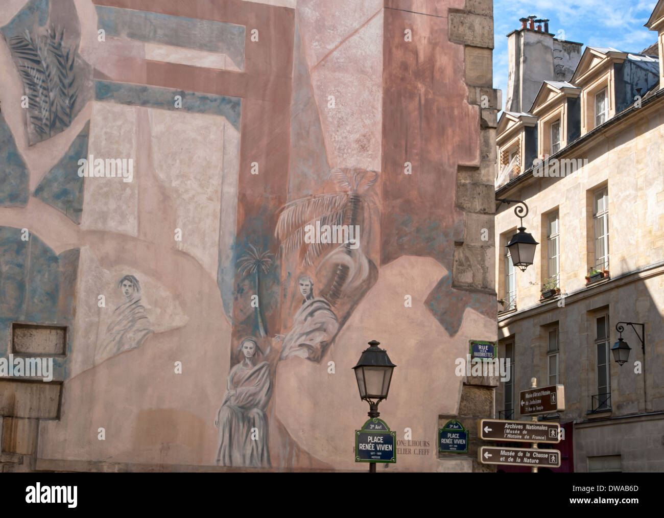 Arty Wandbild in Paris Stockfoto