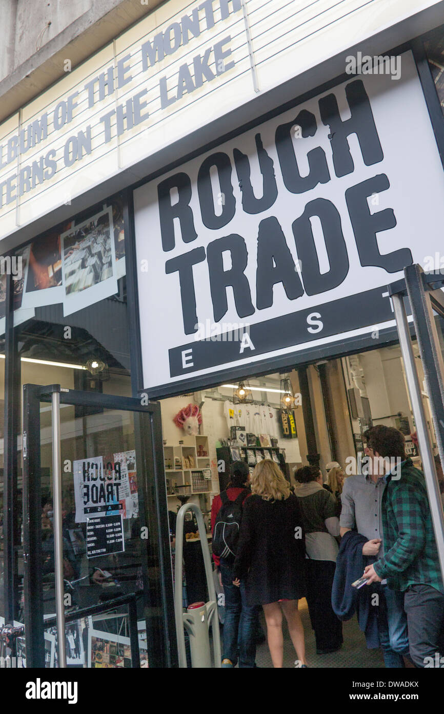 Rough Trade unabhängigen Plattenladen-Musik-Einzelhandel Händler Brick Lane London England UK Stockfoto