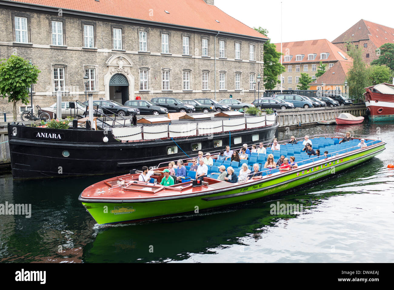 Ein Tourist öffnen Boot auf den Kanälen von Kopenhagen, 2013 Stockfoto