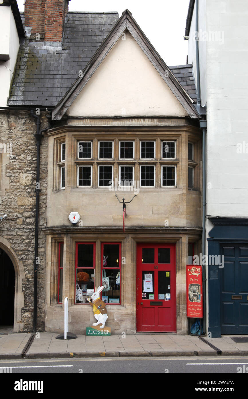 Carrolls Alice-Shop in Oxford UK. Stockfoto