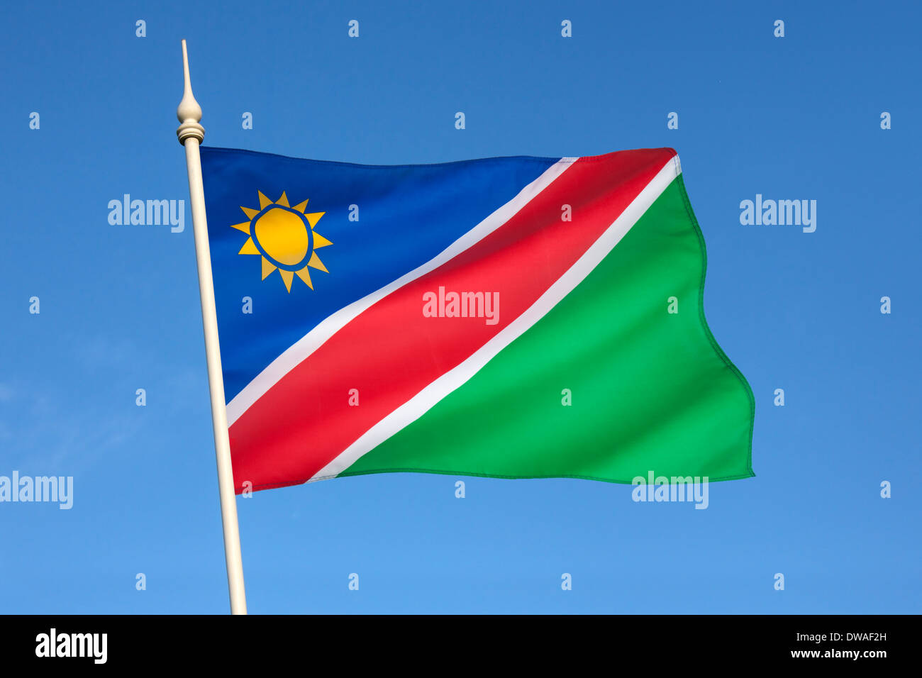 Flagge von Namibia Stockfoto