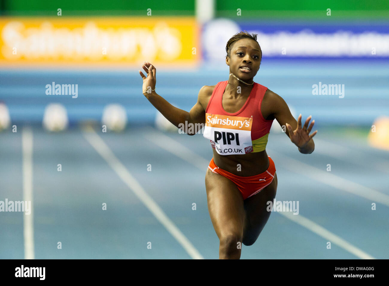 AMA PIPI, 60m Hitze britischen Leichtathletik Indoor-Sheffield England UK. Stockfoto