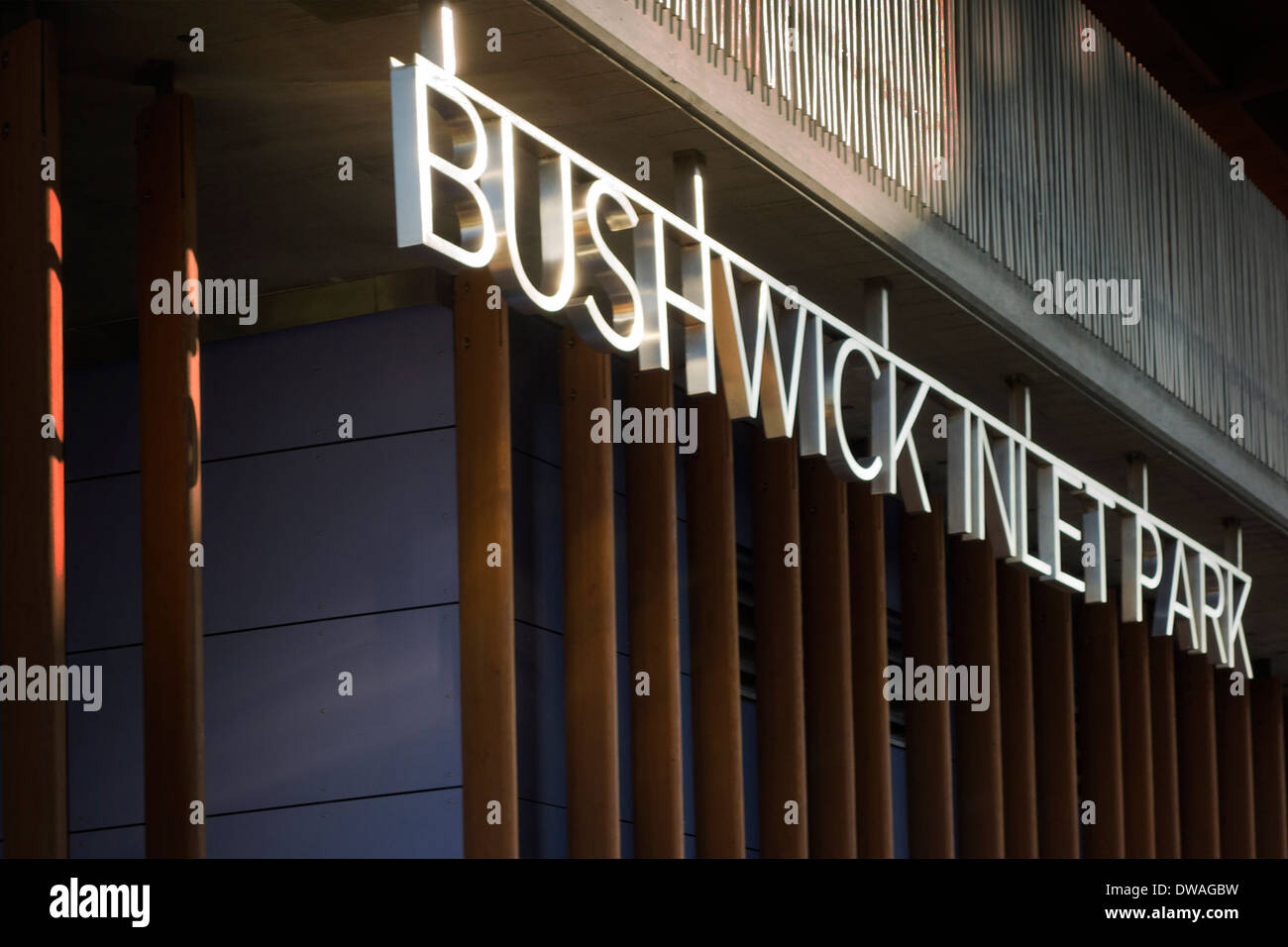Bushwick Einlass Parkschild Stockfoto
