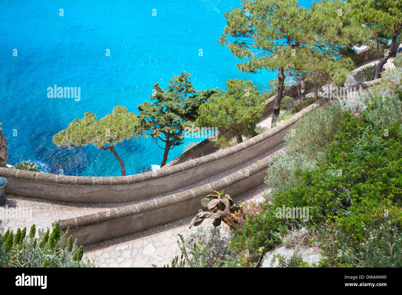 Insel Capri, Via Krupp, Italien Stockfoto