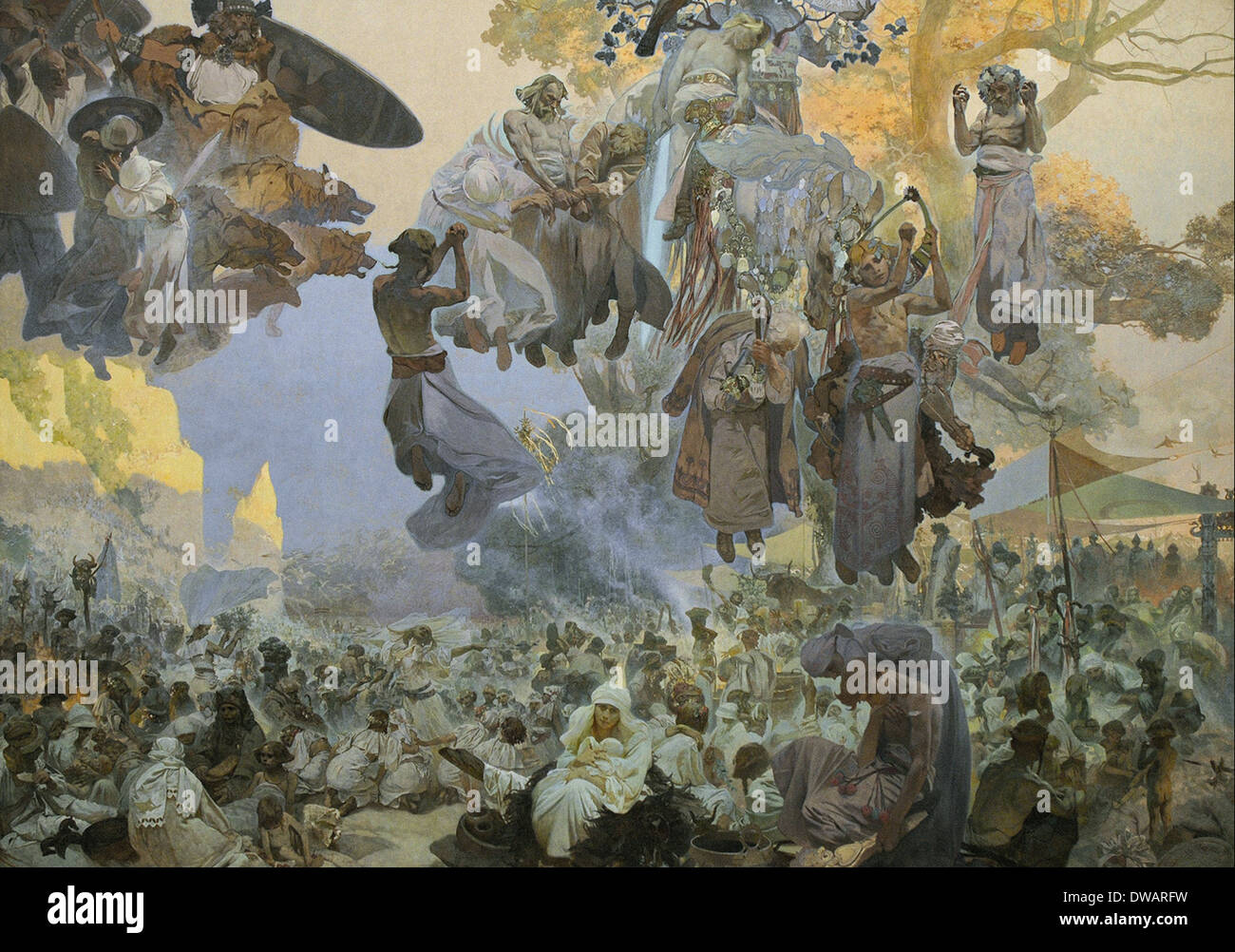 Alfons Maria Mucha - Svantovit Feier auf der Insel Rügen - XIX. Jahrhundert Stockfoto